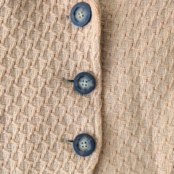 Donna Degnan Camel/Tan Basketweave Wool Blazer sz 10/M Business Casual Office - Picture 6 of 10